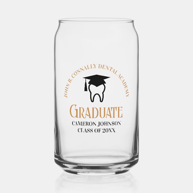 Verre Canette Chic Dental School sur mesure Dentist Graduation (Recto)