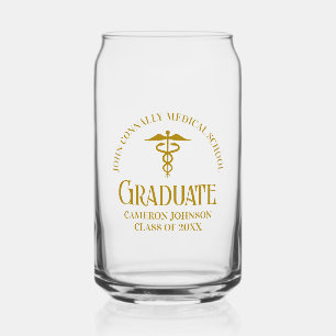 Verre Canette Chic Gold Médicale School Graduated Personnalisé