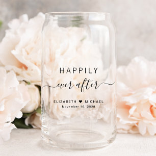 Verre Canette Chic Heureux Jamais Après Mariage