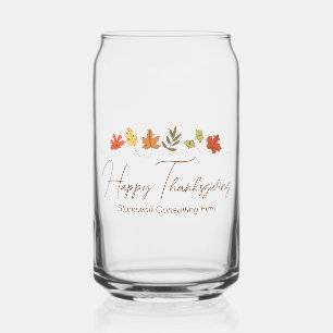 Verre Canette Chic Joyeux Thanksgiving Feuilles Entreprise Perso