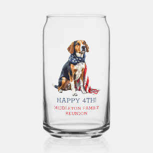 Verre Canette Chien à col patriotique personnalisé