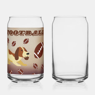 Verre Canette chien amour jouer au football