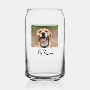 Verre Canette Chien chat photo ajouter le nom de l'animal de com