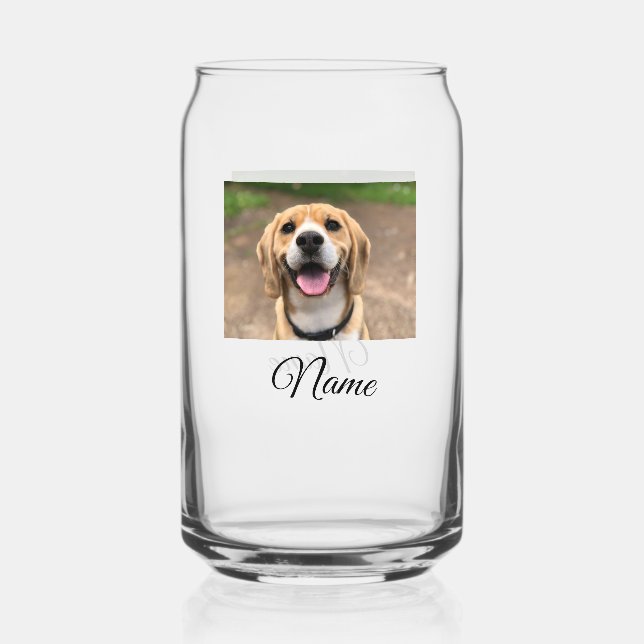 Verre Canette Chien chat photo ajouter le nom de l'animal de com (Recto)