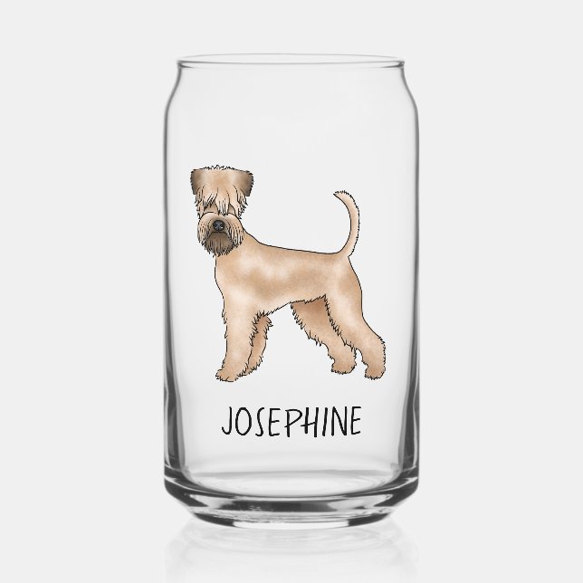 Verre Canette Chien De Terrier Roulé Avec Un Nom Personnalisé (Recto)