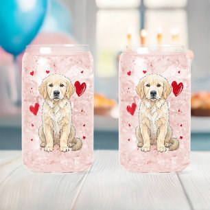 Verre Canette Chien Golden Retriever Cream Anglais Mignon