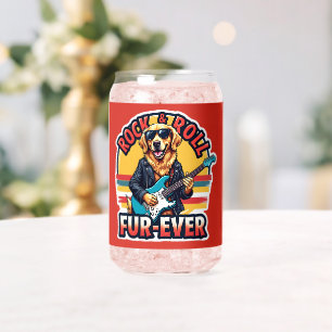 Verre Canette Chien Retriever doré Rock and Roll Fur-Ever