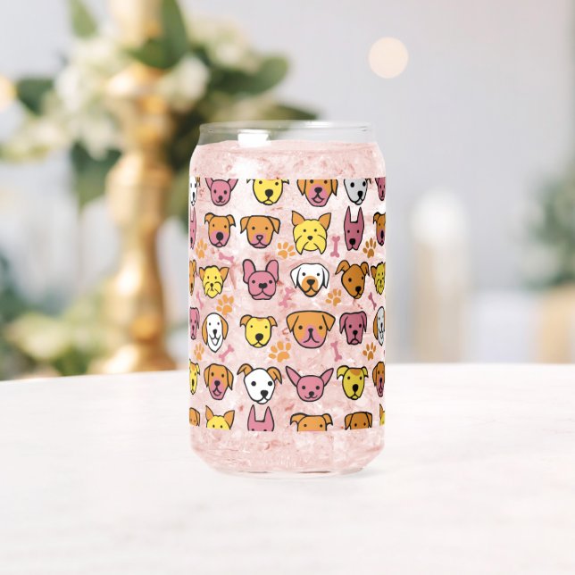 Verre Canette Chiens mignons (Insitu (Mariage))