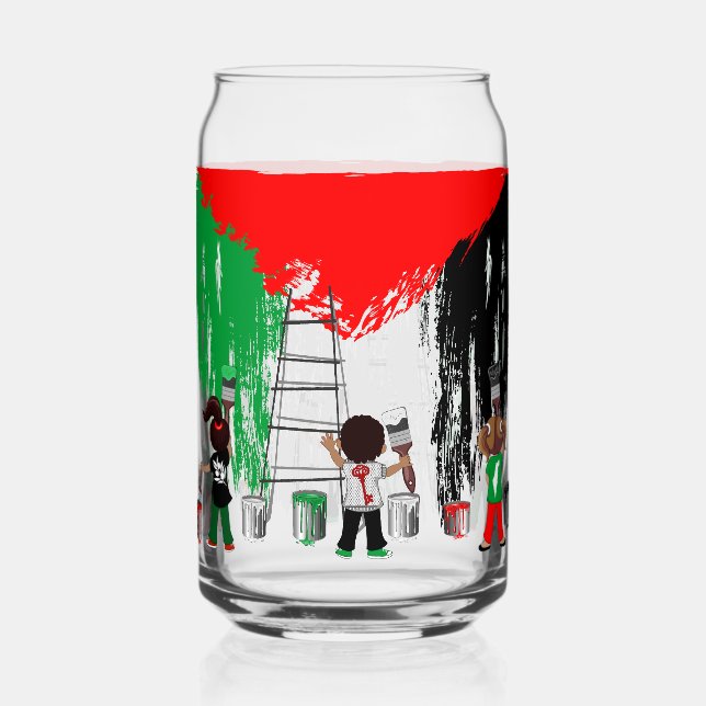 Verre Canette Children of Gaza Painting Palestine Flag  (Recto)