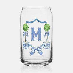 Verre Canette Chinoiserie Aquarelle Bow Topior Monogramme Crest