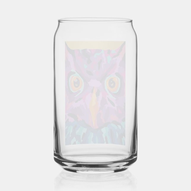 Verre Canette Chouette abstraite  (Recto)