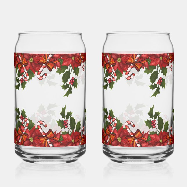 Verre Canette Christmas Poinsettia: Festive Holiday (Recto)