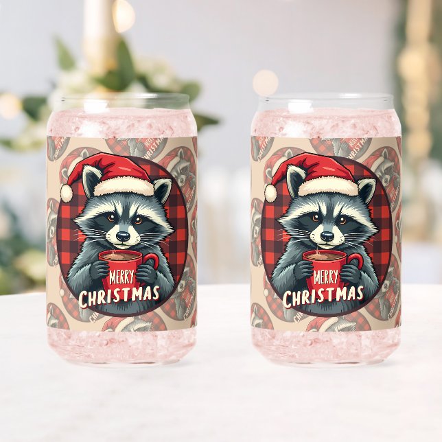 Verre Canette Christmas Raccoon Cocoa Cheer (Insitu (Mariage))