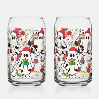 Verre Canette Christmas Santa Ghost Glass Cups