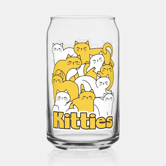 Verre Canette Chubby Kitties Design - Cat Art adorable (Recto)