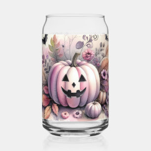 Verre Canette Chute Halloween peinture citrouille aquarelle