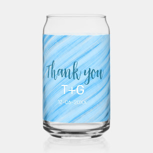 Verre Canette Ciel bleu merci ajouter nom du couple date année t
