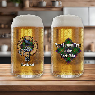 Verre Canette Cimier du clan MacDonell of Glengarry sur tartan