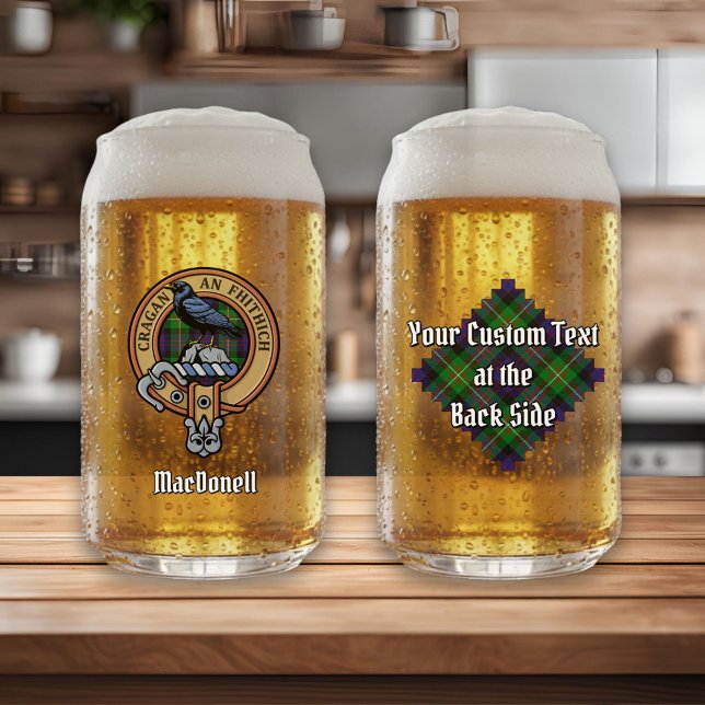 Verre Canette Cimier du clan MacDonell of Glengarry sur tartan (Créateur téléchargé)