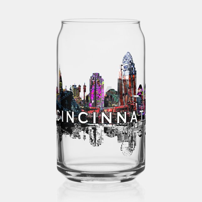 Verre Canette Cincinnati en graffiti avec monogramme (Recto)