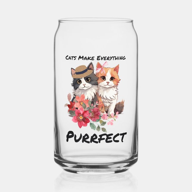 Verre Canette citation de chat parfaite  (Recto)