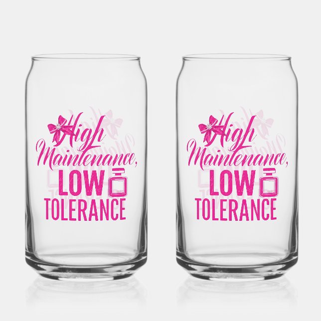 Verre Canette Citation drôle rose pour fille avec attitude (Recto)