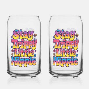 Verre Canette Citation Hippie Trippy Arc-en-ciel Vibrant