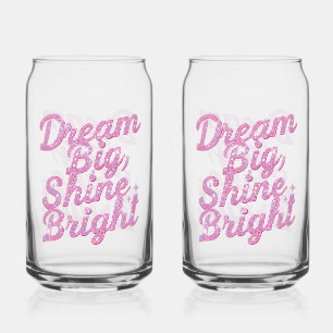 Verre Canette Citation motivante rose pailletée pour fille