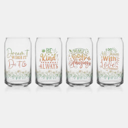 Verre Canette Citations Motivationnelles Ensemble de Fleurs sauv
