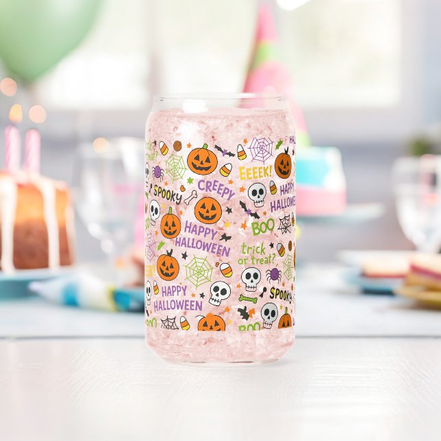 Verre Canette Citrouille éffrayant et amusant - Motif Halloween  (Insitu (Anniversaire))