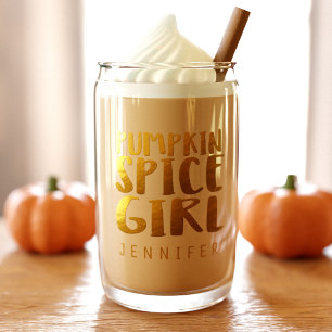 Verre Canette Citrouille Spice Girl Nom personnalisé Can Glass