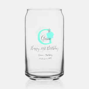 Verre Canette Citrouille vert automne anniversaire 21e pastel gr