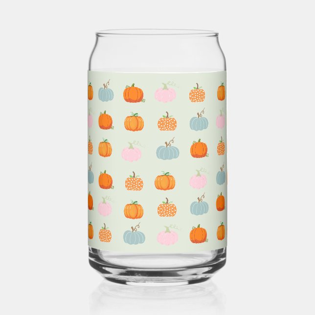 Verre Canette Citrouilles Colorées (Recto)