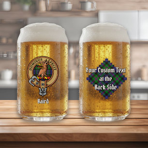 Verre Canette Clan Baird Crest sur Tartan