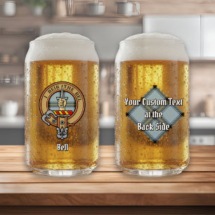 Verre Canette Clan Bell Crest sur Tartan