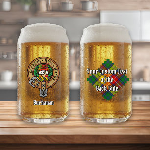 Verre Canette Clan Buchanan Crest sur Tartan