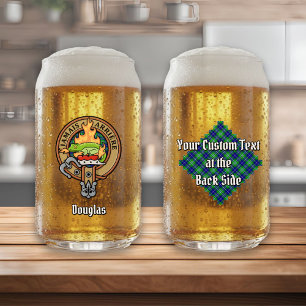 Verre Canette Clan Douglas Crest sur Tartan
