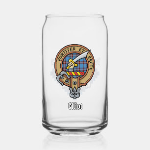 Verre Canette Clan Elliot Crest sur le tarte antique