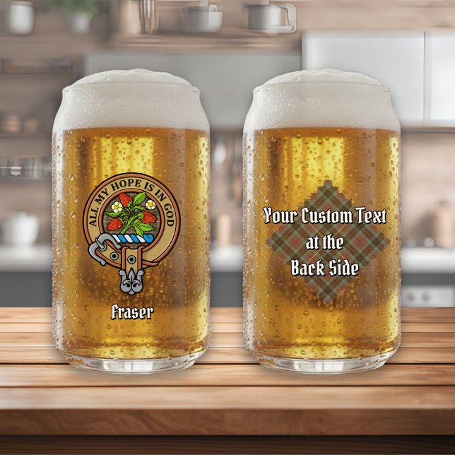 Verre Canette Clan Fraser Crest sur le tartare de chasse Patinée (Créateur téléchargé)