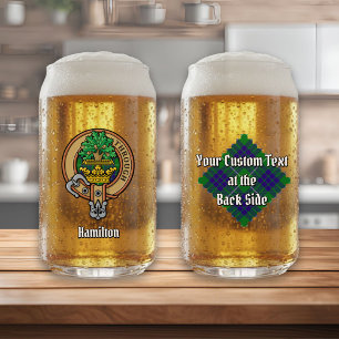 Verre Canette Clan Hamilton Crest sur la chasse Tartan