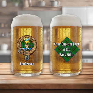 Verre Canette Clan Henderson Crest sur Tartan