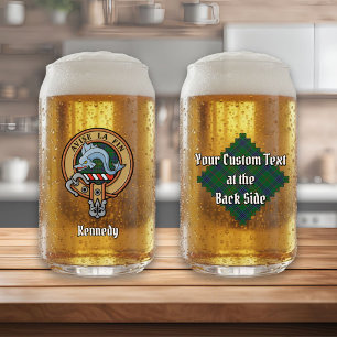 Verre Canette Clan Kennedy Crest sur Tartan