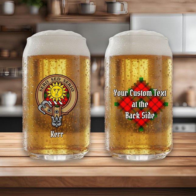 Verre Canette Clan Kerr Crest sur Tartan (Créateur téléchargé)