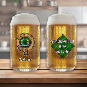 Verre Canette Clan MacArthur Crest sur Tartan