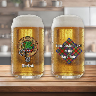 Verre Canette Clan MacBeth Crest sur Tartan