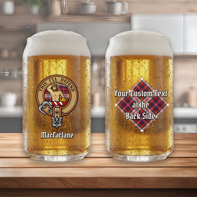 Verre Canette Clan MacFarlane Crest sur le tatan de robe (Créateur téléchargé)