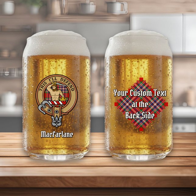 Verre Canette Clan MacFarlane Crest sur Red Tartan (Créateur téléchargé)
