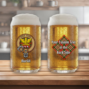 Verre Canette Clan MacGill Crest sur Tartan