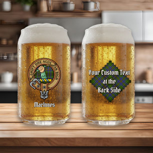 Verre Canette Clan MacInnes Crest sur Tartan