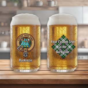 Verre Canette Clan MacKenzie Crest sur Tartan de robe